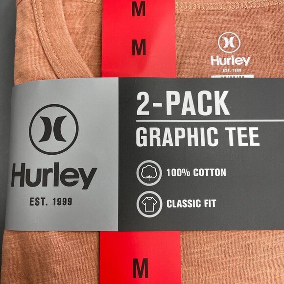 NEW Hurley Men's M 2-Pack Graphic Tee Classic Fit 100% Cotton - Picture 3 of 6